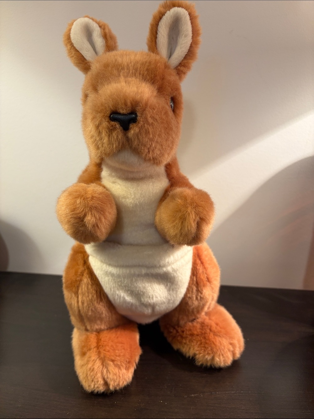 TY Plush Kangaroo Small Pet Toy - Rust and Cream